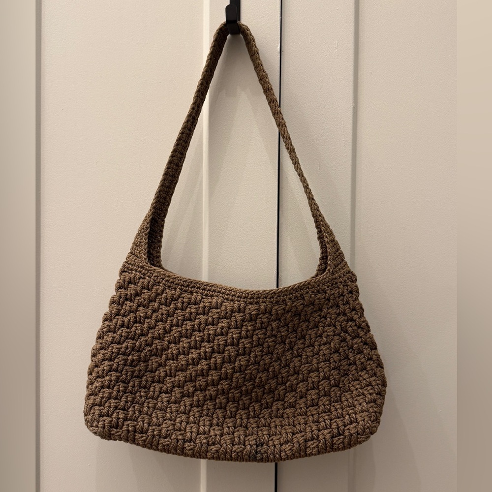 Brown Crochet Shoulder Bag